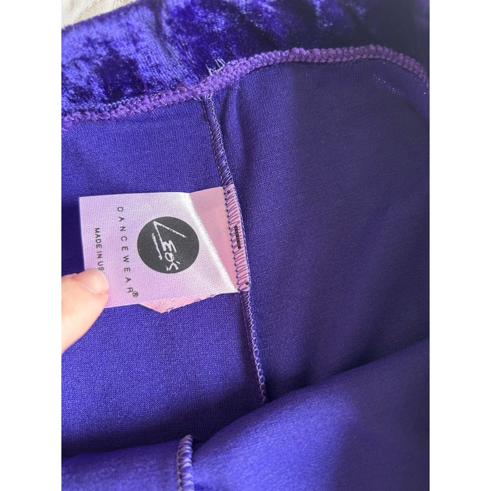 Leos Dancewear Purple Crushed Velvet Vintage Leggings Womens Small Made in USA - Picture 5 of 7